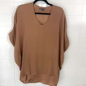 Vince copper silk popover blouse